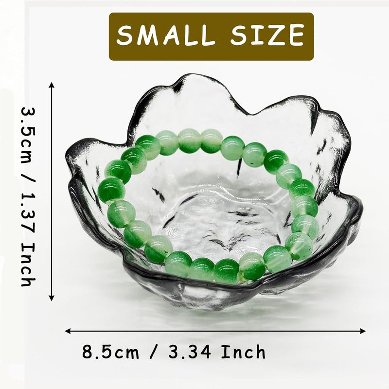 BESSKON Flower Ring Dish Jewelry Tray, Glass Jewelry Dish Tray, Aesthetic Room Decor Small Trinket Dish, Nightstand Jewlery Ring Holder Dish, Bathroom Jewelry Plate Bowl for Rings Earrings Gift (Smoky Gray) - Image 2